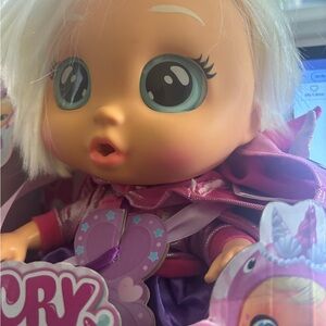 Adorable Blonde Doll with Pink and Purple Outfit